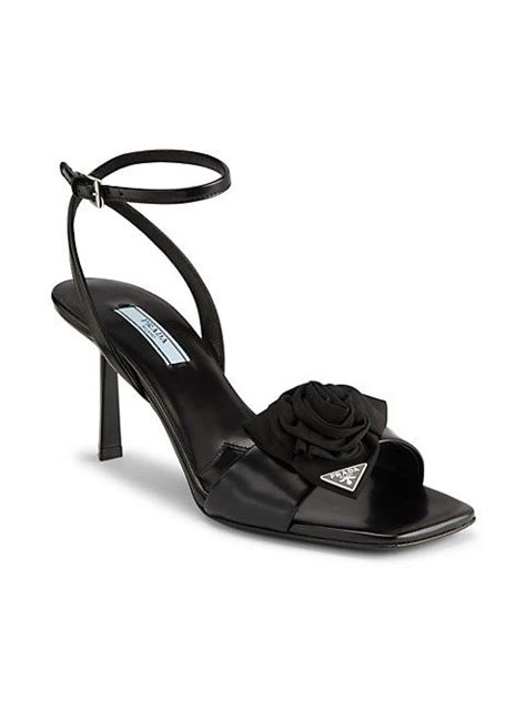 prada rosette leather high-heel sandals|Prada high heeled sandals.